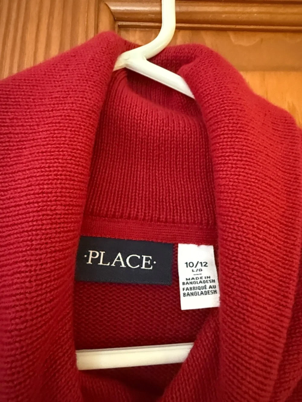 The Children's Place Red Fair Isle Shawl Collar Holiday Sweater size 10-12